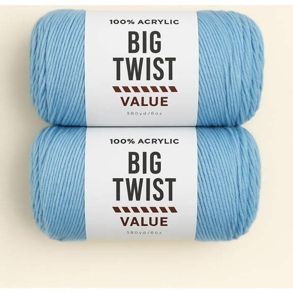 Big Twist Value Yarn Bundle- 2 Pack Sky Blue