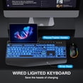 thumbnail image 4 of Wired Keyboard and Mouse, Large Print Backlit Keyboard with Wrist Rest and 7-Color Backlit, Lighted Computer Keyboards Easy to See, Light Up USB Keyboard M, 4 of 8