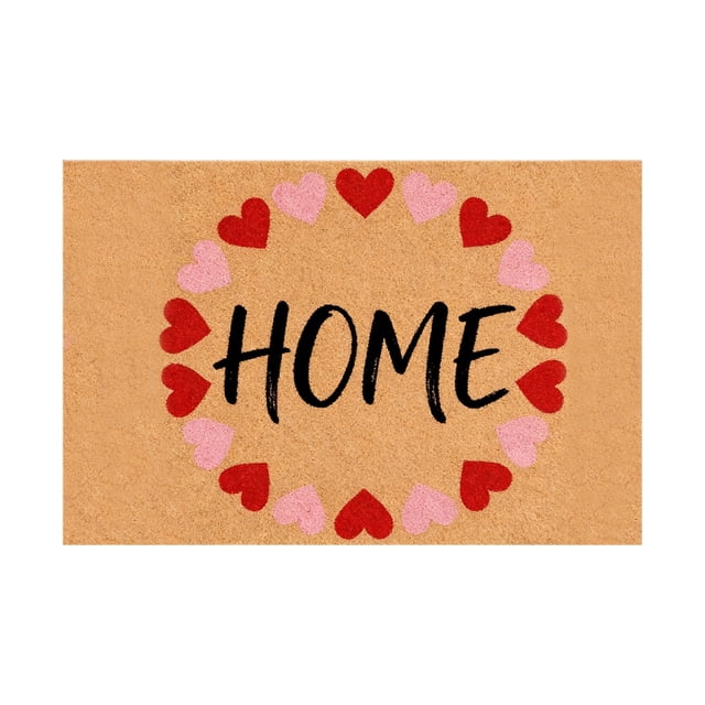 Tapis d'Entrée de la Saint-Valentin pour Hommes Femmes Rouge Rose Cœur Polyester Tapis d'Entrée Intérieur 15.7x23.6 Po