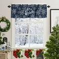 thumbnail image 2 of Christmas Kitchen Curtain Set Snowflake Winter Curtain Rod Pocket Kitchen Tier Curtains Valance Set 3 Piece Let it Snow Red Christmas Window Curtain Valance Tier Set 54 in x 36 in, 2 of 6