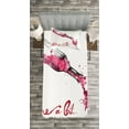 thumbnail image 3 of Ambesonne Wine Quilted Bedspread Set 2 Pcs, Inspirational Words Sketch, Twin Size, Pink Dark Coral Black, 3 of 3