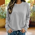 thumbnail image 6 of CBASIHI Womens Crew Neck Sweatshirts with Pockets- Fall Oversized Long Sleeve Casual Pullover Top Gray Size S-2XL, 6 of 6