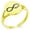 Gold, variant on Stainless Steel Infinity Love Minimalist Oval Top Polished Statement Ring