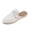 White, variant on Miqool Women's Embnic Style Mule Flats Round Toe Closed Toe Backless Slip On Comfortable Casual Flat Shoes