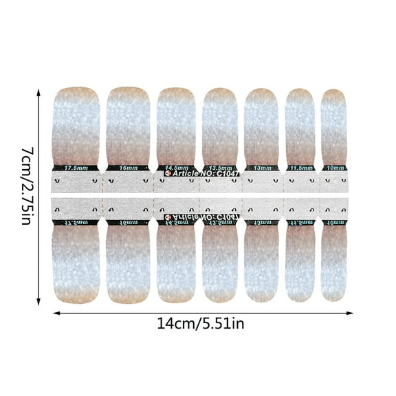 Tkrady 14 Sheet Nail Stickers Set,Glitter Gradient Color Shine Full Wraps Polish Stickers Decal Strips Self-Ashesive Nail Art Sets for Women Girls