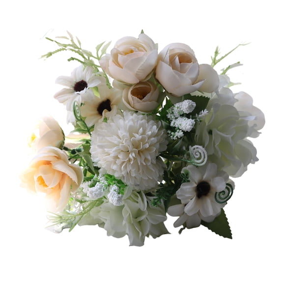 fuxzkrlz Artificial Flowers Bunch Realistic Faux Silk Flowers Long-Lasting Hydrangea Rose Fake Flowers for Vase Flower Arrangement Home Decor Wedding