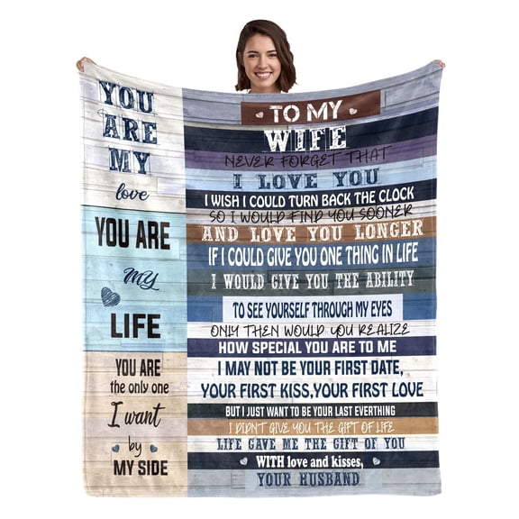 LHSHID To My Wife You are My Love Valentines Day Birthday Gifts for Wife from Husband to Fleece Blanket Wedding Anniversary Romantic Gifts for Her 30x40in