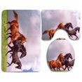 thumbnail image 1 of ABPHQTO Tres amigos de caballos Juego de alfombras de baño de 3 piezas Alfombra de baño Alfombra de contorno y tapa de inodoro ABPHQTO Cont-CHAPPLE-13528, 1 of 2