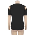 thumbnail image 6 of MYLookk Women Tops Solid Short Sleeve Cold Shoulder T Shirt Loose Tee Blouse, 6 of 6