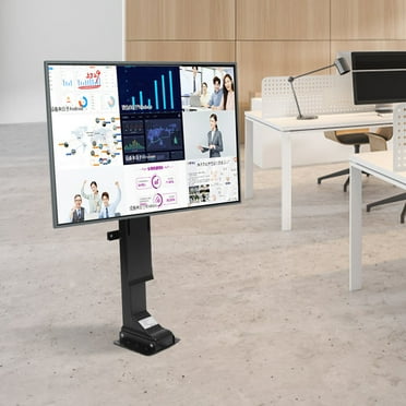Miumaeov Motorized TV Lift Swivel Motorized TV Lift Stroke Length 40" Motorized TV Mount Fit for 32-70 Inch TV Lift with Remote Control Height Adjustable Load Capacity 176 Lbs,Manual Swivel L/R 45°