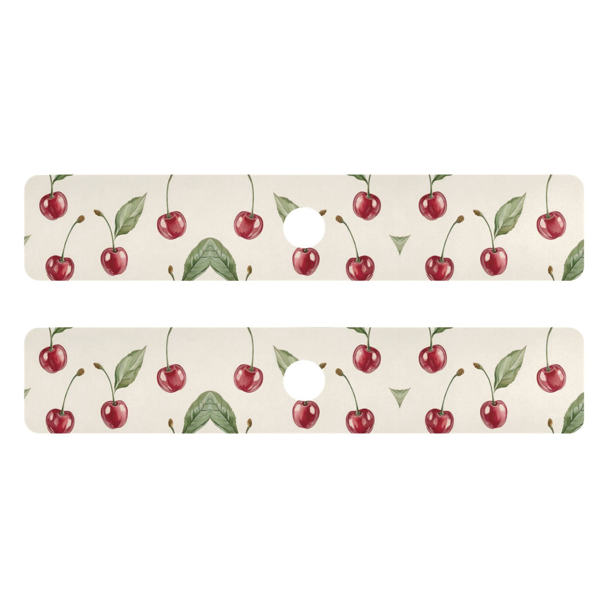 Yayeee Faucet Mat for Kitchen Sink 30" Diatomite Long Splash Guard Pad, Beige Cherry, 2 Pack
