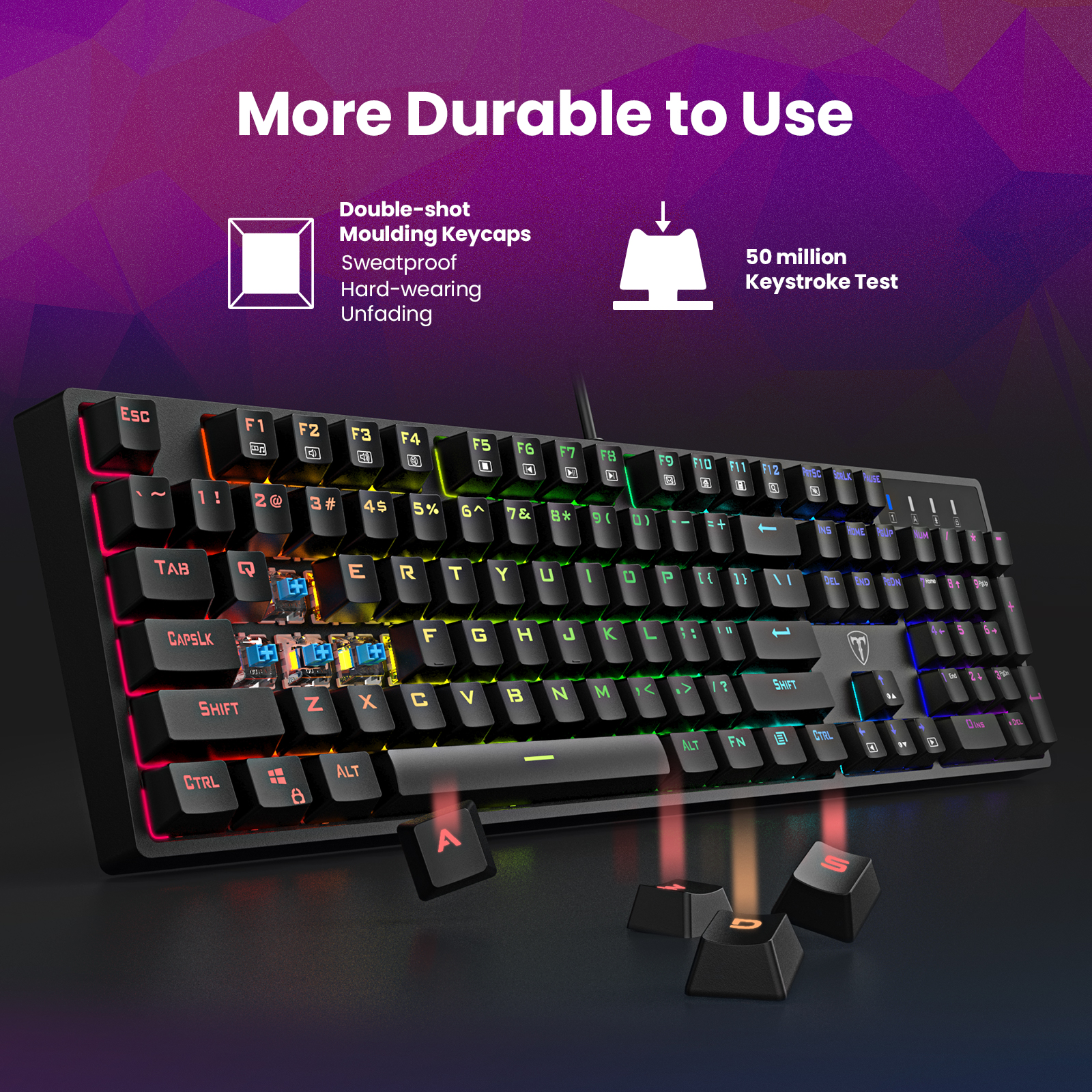 Buy PICTEK Mechanical Gaming Keyboard, Wired Keyboard with 20 True RGB