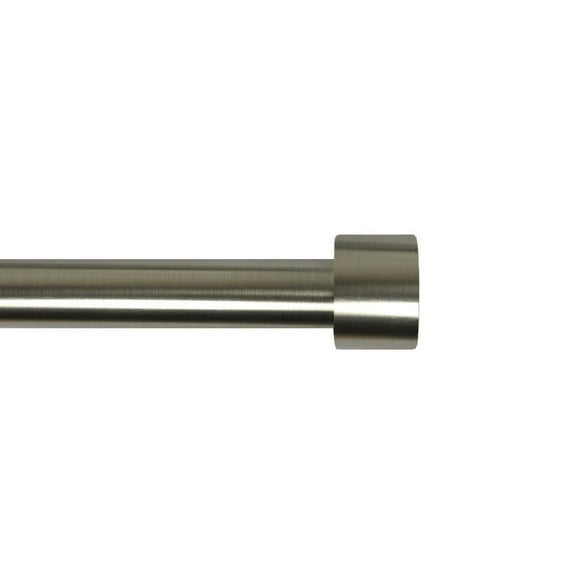 Mainstays 3/4" Nickel End Cap Adjustable Single Curtain Rod, 84"-120"
