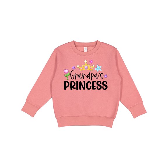 Inktastic Grandpa's Princess Crown and Flowers Toddler Sweatshirt