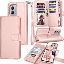 Tiflook Wallet Case For Motorola Moto G 5G 2023 / Moto G (2023 Only) / XT2313, Luxury PU Leather Cash Credit Card Slots Holder Carrying Folio Flip Cover [Detachable Magnetic Hard Cases] Lanyard - Pink