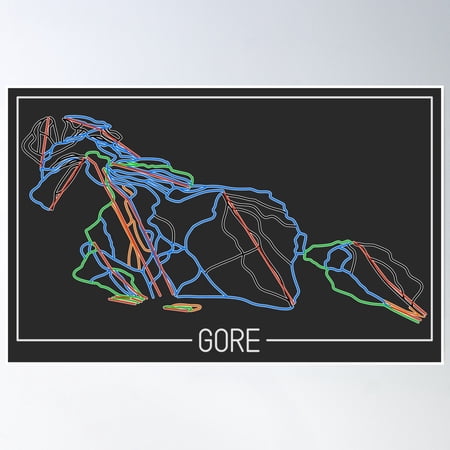 Gore Mountain Trail Rating Map Poster UNFRAMED PAPER POSTER, Home Decor, Vintage Gift, Living Room Dercor