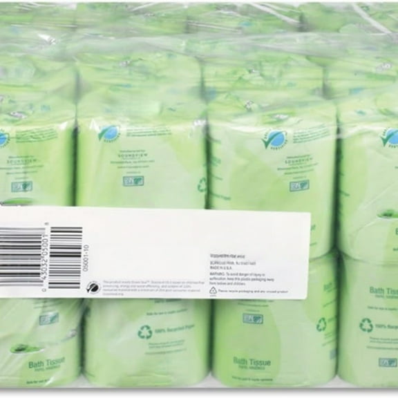 100%  Recycled Two-Ply Bath Tissue, White, 500 Sheets/Roll, 48 Rolls/Carton