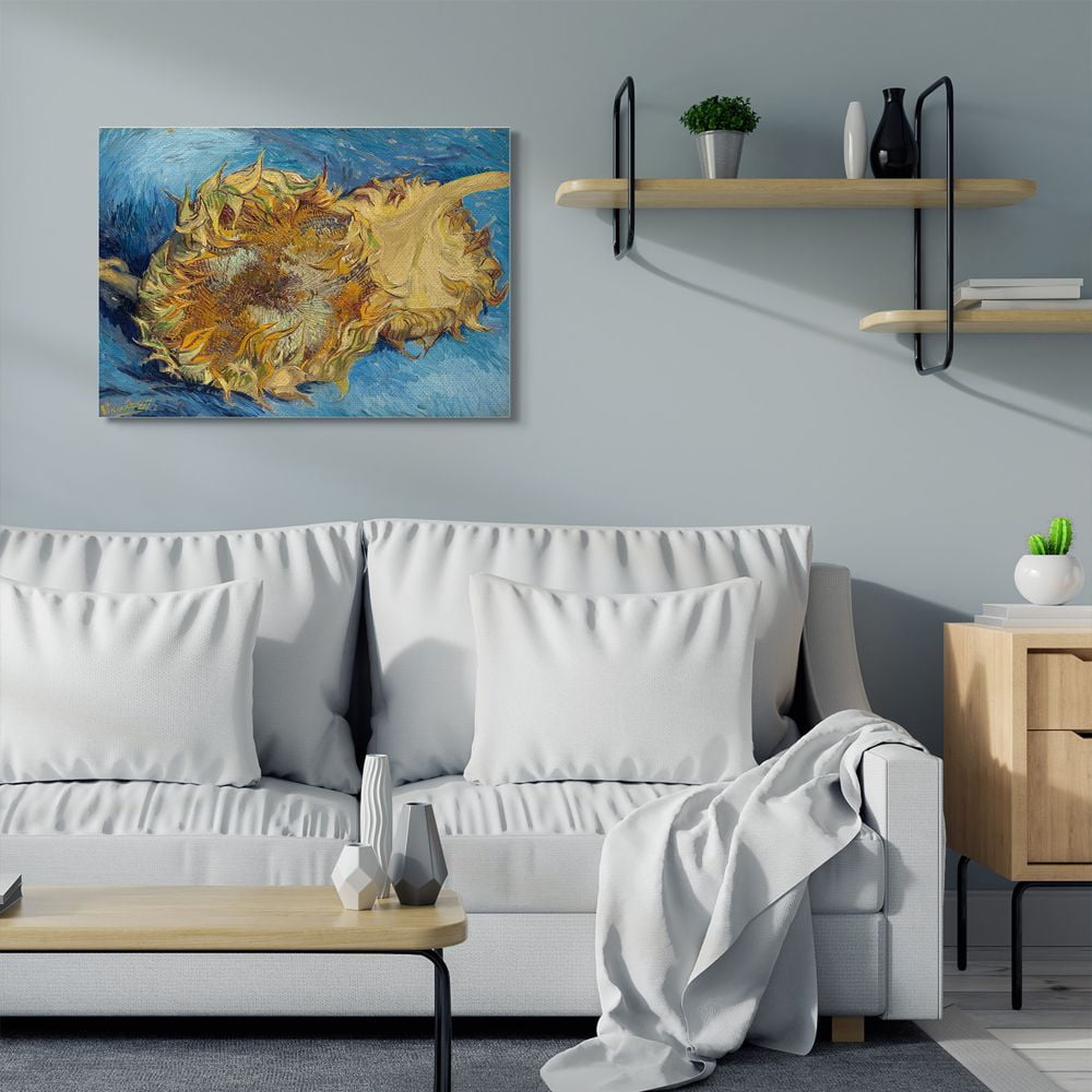 Stupell Home Décor Sunflowers Yellow Blue Classical Painting Canvas Wall Art by Vincent Van Gogh