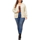 thumbnail image 2 of Cárdigan de suéter de punto de manga larga con botones para mujer de talla grande Agnes Orinda 3X Beige, 2 of 6