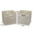 thumbnail image 2 of Household Essentials Fabric Storage Bins 2 Piece Set, Strong Poly-Woven Fabric, Sturdy Chipboard Sides, Grommet Front Handle, Stackable and Foldable, Classic Design,  Tan Mix, 2 of 9