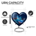 thumbnail image 3 of Yatskia Blue Music Decorative Small Funeral Urns for Human Ashes Adult Men and Women, Large Memorial Urn for Ashes Adult, (Heart 8 Inch and 3 Inch), 3 of 8