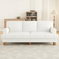thumbnail image 4 of AAQZ 87" Corduroy Sofa Couch for Living Room, 3 Seater Deep Seat Comfy Couch in a Box, 2 Cushions, 2 Pillows Tool-Free Setup,White, 4 of 9