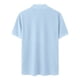 thumbnail image 4 of Camiseta de manga corta con cuello alto de punto para hombre - Diseño plisado de color liso, poliéster, informal/casual, lavable a máquina, 4 of 5