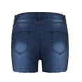 thumbnail image 6 of LYMAYTER Female Jeans Shorts Tight Stretchy Jeans Shorts Casual High Waisted Women Denim Shorts S-2XL, 6 of 8