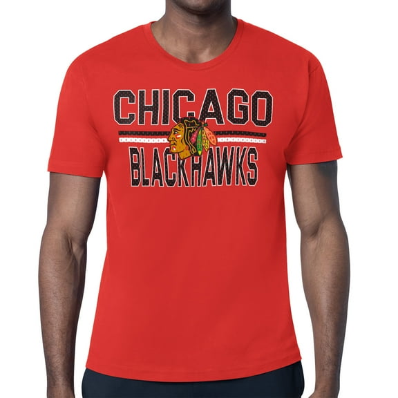 Men's Starter Red Chicago Blackhawks Mesh Look Team Name T-Shirt