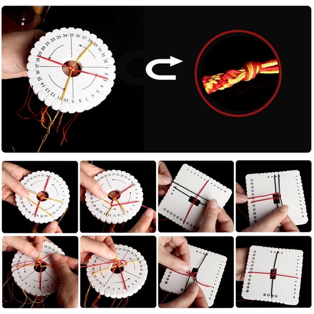 2 uds cuadrado redondo Kumihimo disco macramé trenzado cuerda pulsera Handma