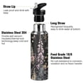 thumbnail image 3 of Yayeee 20oz Insulated Water Bottle Double Wall Stainless Steel with Flip Straw Lid, Dark Flowers Pattern, 3 of 7