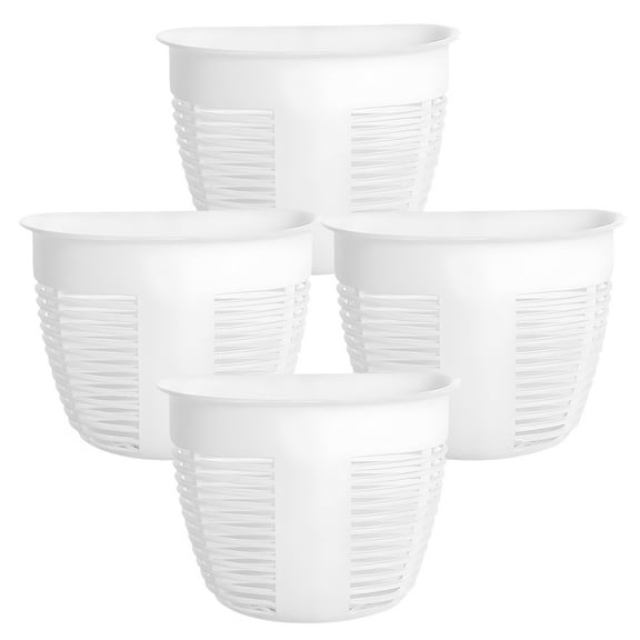 HOMEMAXS 4 Pcs Bin with Lid Nail-free Wall-mounted Storage Box 13.00X10.00X8.00CM White