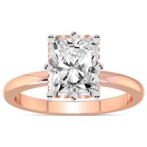 IGI Certified 1 Carat Radiant Shape Lab Grown Diamond Engagement Ring | 14K Rose Gold | Malissa Solitaire Diamond Ring | FG-VS1-VS2 Quality Friendly Diamonds