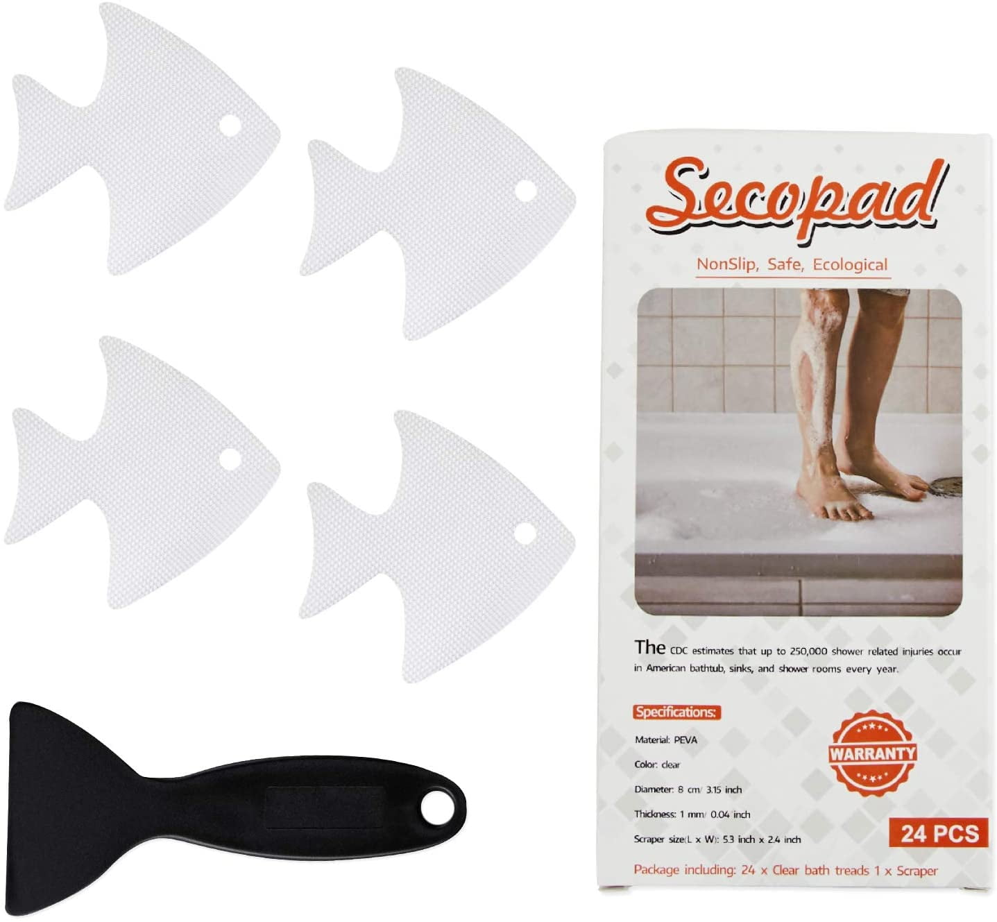Details about   20Pcs 4 Inch Safety Non-Slip Applique Sticker Floor Treads Bath Tub&Shower Decal 