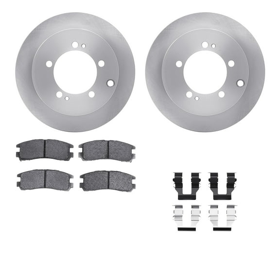 Dynamic Friction Company Rear Brake Rotors with 5000 Advanced Brake Pads includes Hardware 6512-72179