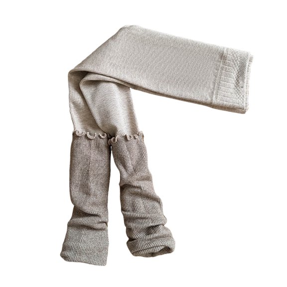 IFNWSV Girls Pants Paneled Design Elastic Waist Pull On Casual Stretchy Cropped Leggings for Active Play Beige 3-6 Years