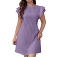 thumbnail image 5 of zbxnLI Women's Mini Dress Ruffle Short Sleeve Dresses Summer Lightweight Casual Vacation Sundress for Women, 5 of 7