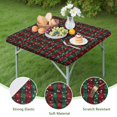 thumbnail image 4 of Red and Green Plaid Christmas Snow Pattern Square Fitted Tablecloth with Elastic Edge,Square Table Cover,Washable Elastic Table Cover for Home Kitchen Party Decor 36"x36", 4 of 6