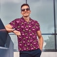 thumbnail image 4 of Balery Festive Flamingos Camisa Polo de Hombre con Estampado, de Manga Corta y Tejido Medio, Camisa Tipo Golf Polo-Large, 4 of 6