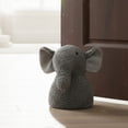 thumbnail image 2 of Decorative Elephant Door Stopper - Heavyweight 2.3 lb. Fabric Holder for Home and Office - Cute Animal Design to Keep Interior Doors Open, Prevent Damage, Protect Children & Pets - Gray, 2 of 9