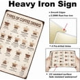 thumbnail image 3 of 1pc Vintage Metal Tin Signs 12x8 inch Coffee Information Board Signs Types Of Coffee Drinks Poster Coffee Menu Knowledge Signs for Coffee Bar Cafe Living Room Kitchen Home Wall Decor, 3 of 9