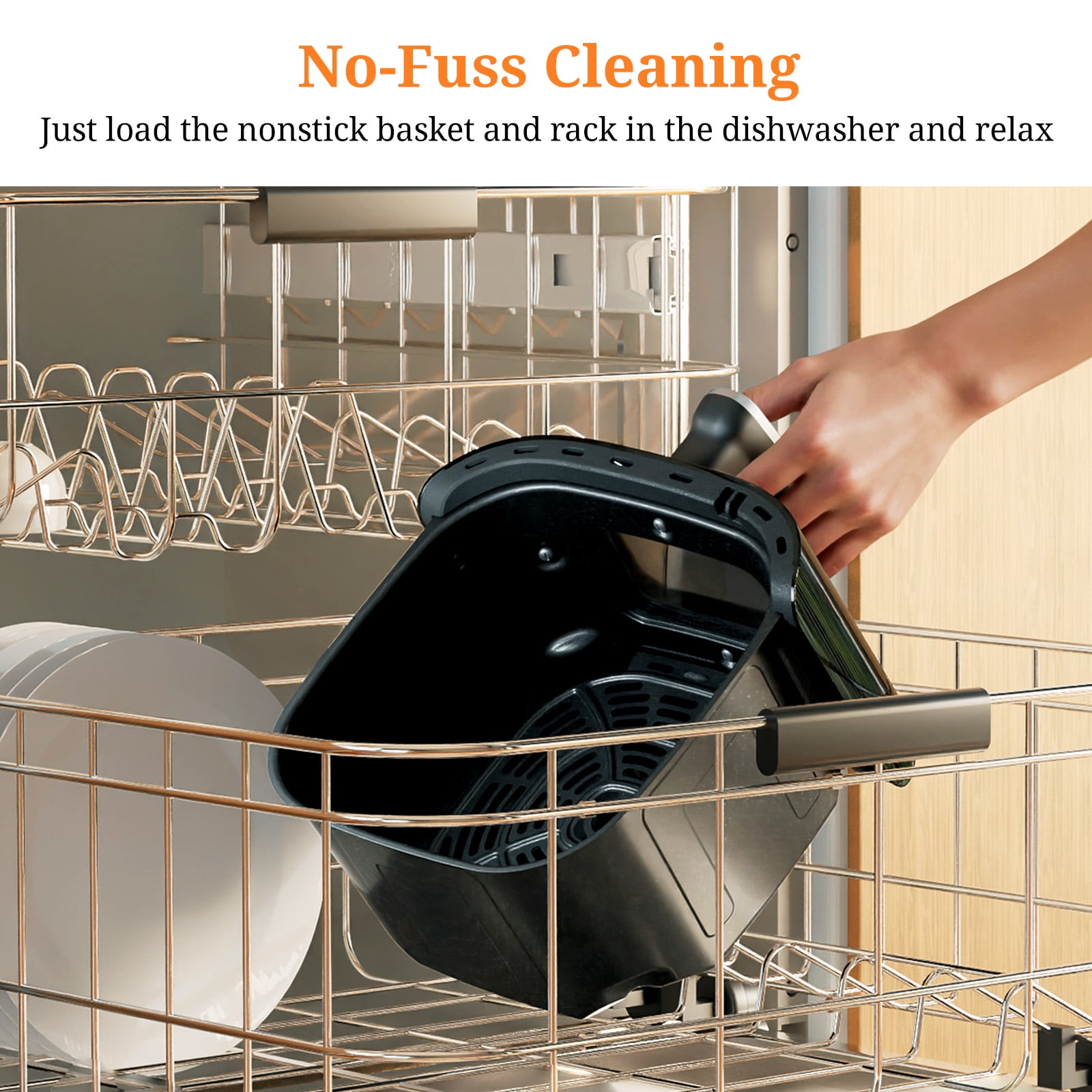 Sybels Air Fryer with Viewing Window, 6-Quart 12-in-1 Multi-Function Appliance for Air Frying, Roasting, Baking & Dehydrating, Gray