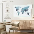 thumbnail image 5 of Elephant Stock World Map Blue Wall Art - Horizontal Canvas Wall Art - Living Room Wall Decor - Map Canvas - Blue And White Decor By Urban Epiphany - 30" x 20", 5 of 8