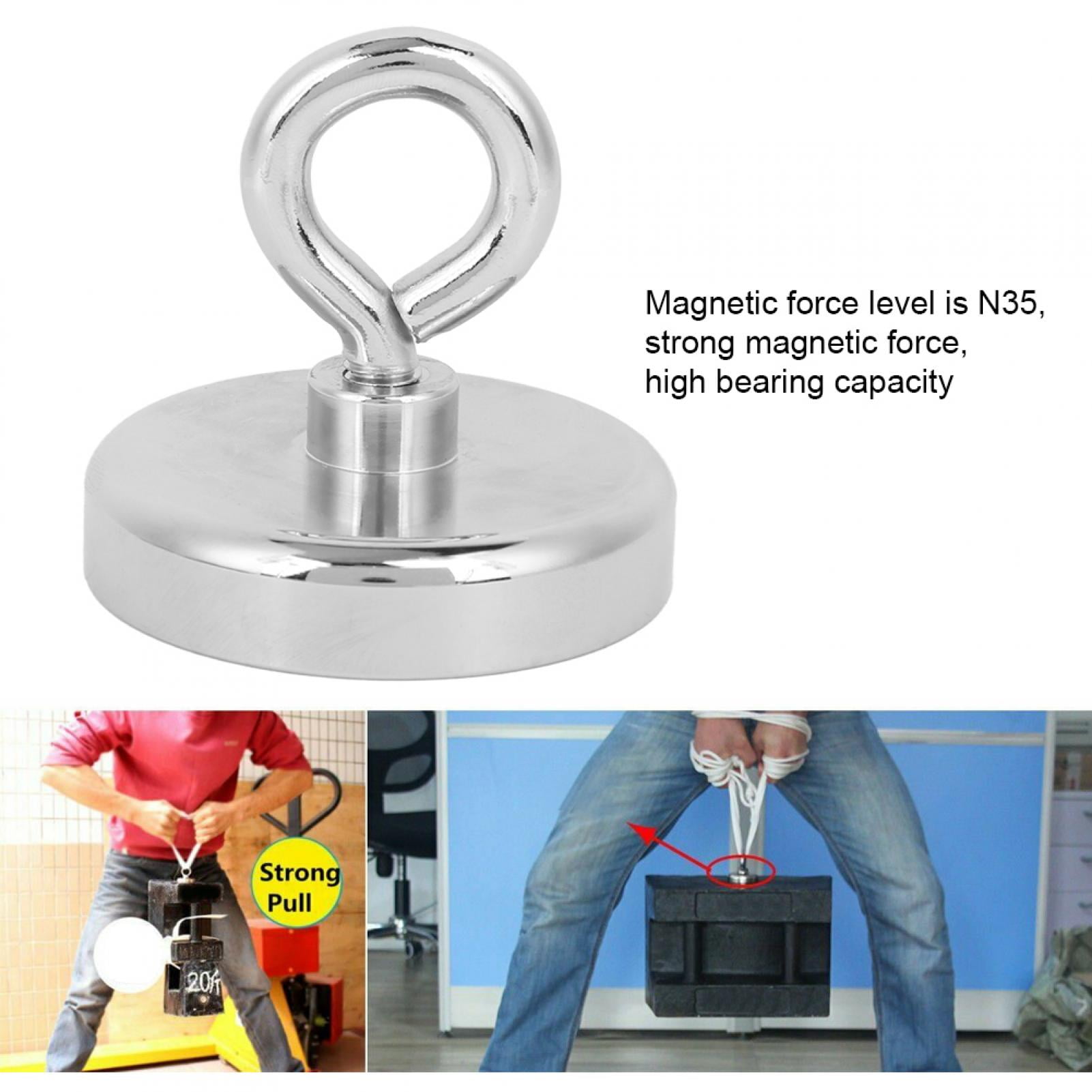 Stronerliou Salvage Magnet Single Sided Ring Deep Sea Salvaging Maximum Load‑Bearing 249LBS/113KG D60 
