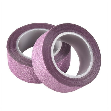 2 x 10M Glitter Washi Tape Stick Self Adhesive Decorative Craft DIY Paper pink