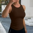 thumbnail image 2 of QHFBli Womens Sleeveless Racerback High Neck Casual Basic Cotton Ribbed Fitted Tank Top, 2 of 4