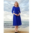 thumbnail image 3 of Cocktail Dresses for Women, Elegant Wedding Guest 3/4 Sleeves Formal Church Dress, Fall 2025, 3 of 13