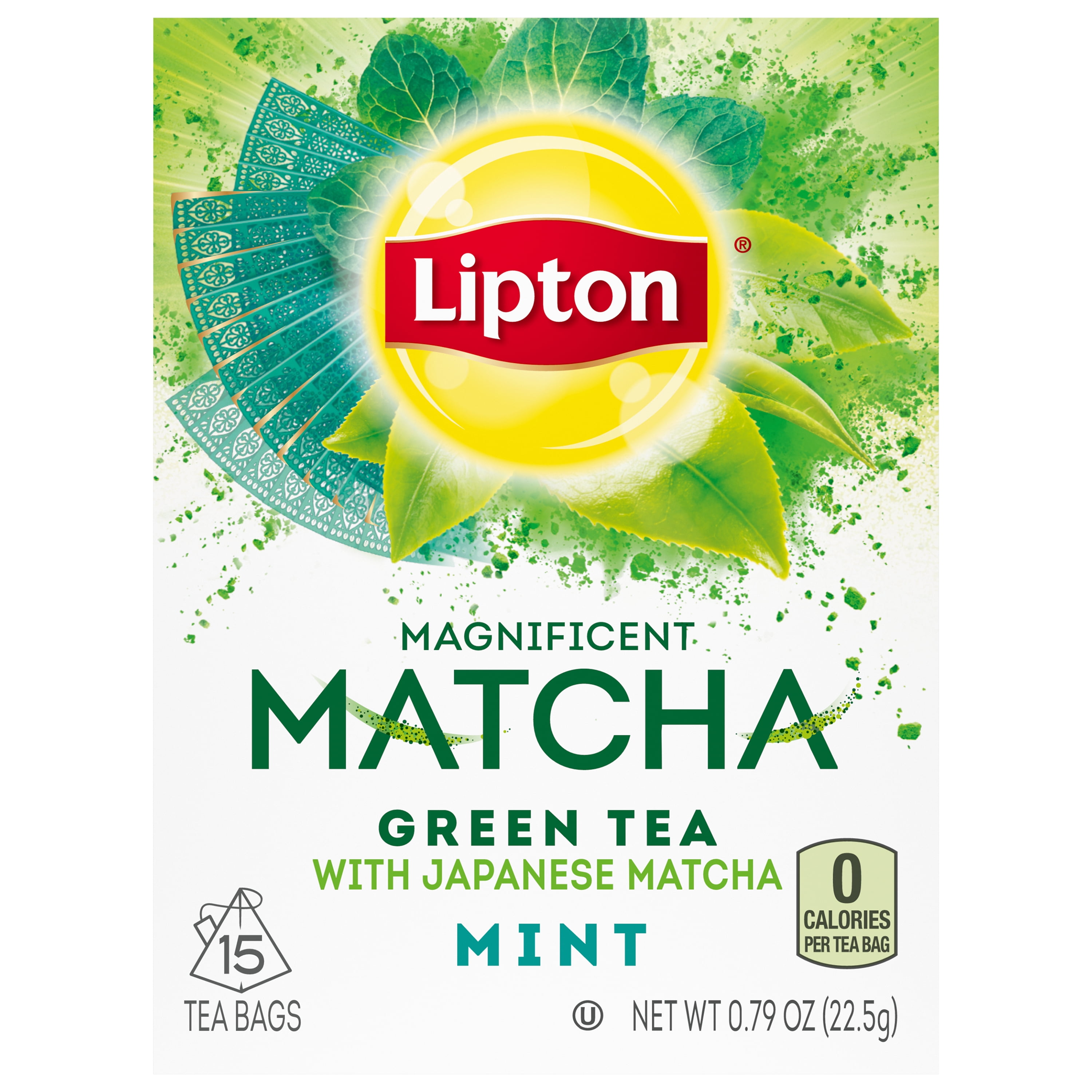 Lipton Magnificent Matcha Green Tea, Mint, Caffeinated, Tea Bags 15