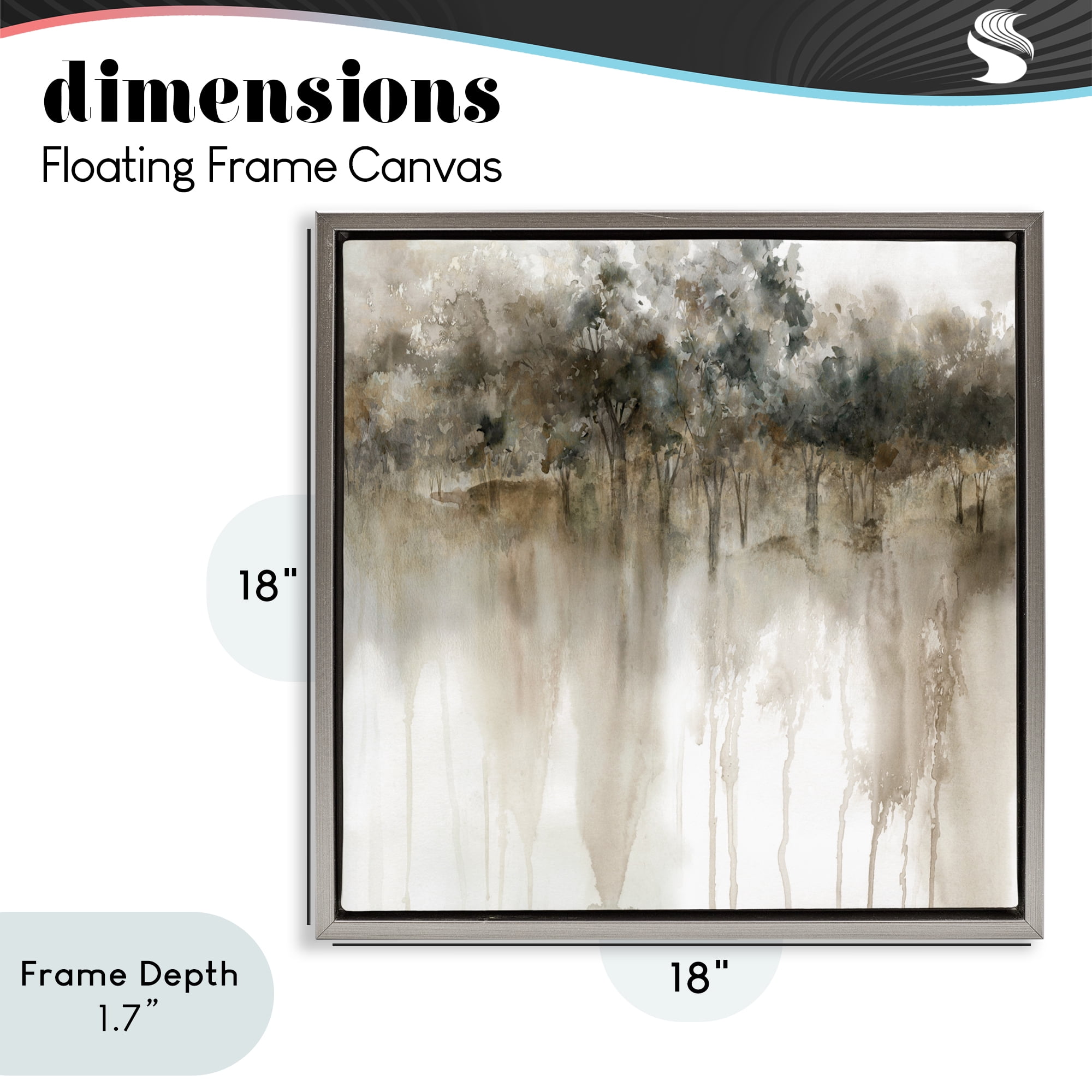 Stupell Industries Forest Edge Illusion Gray Framed Floater Canvas Wall Art, design by Carol Robinson