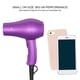 thumbnail image 2 of Secador de pelo compacto Wazor de 1000 W para niños y pintura vertida. Minisecador de viaje para autocaravana. Secador iónico ligero con concentrador y botón de aire frío. Morado., 2 of 5